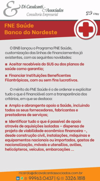 FNE Saúde – Banco do Nordeste