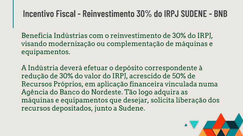 Incentivos Fiscais e Financiamentos Indústria Sertão Pernambucano