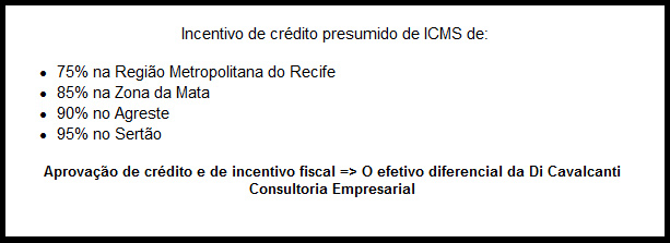 Incentivo de crédito presumido de ICMS